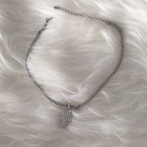 rhinestone hand choker